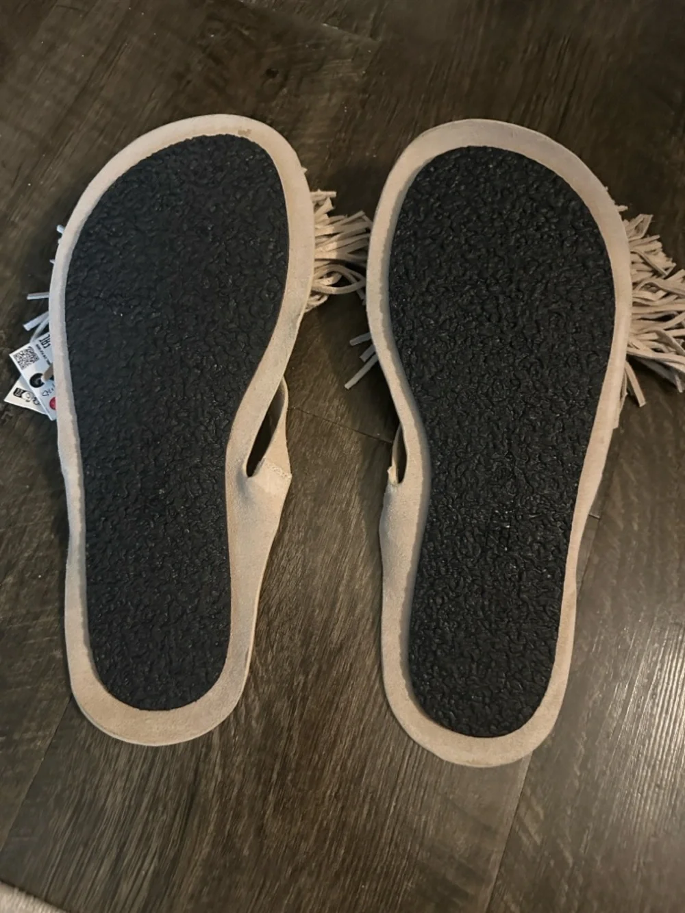 NEW - Zara Beige Fringe Suede Slide Sandal - Size 10 - Picture 6 of 6